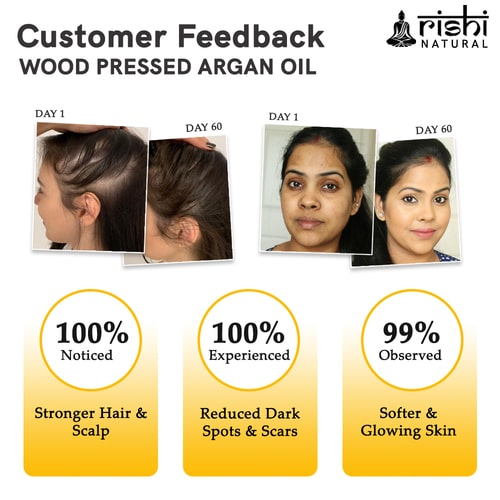 Visible result of Rishi natural Cold-Pressed Argon Oil