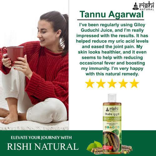 Rishi Natural Giloy Guduchi Juice Testimonial Image