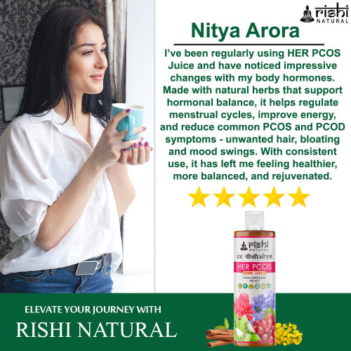 Rishi Natural Her PCOS Juice Testimonial Image