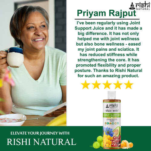Rishi Natural Joint Support Juice Testimonial Image