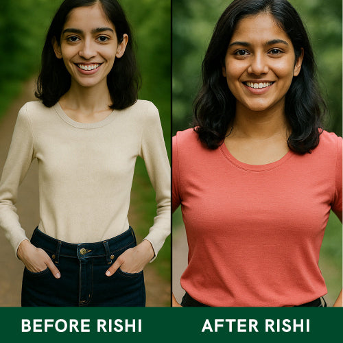 Before and After using Rishi Natural Weight Up Tea
